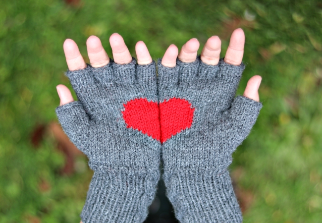 Pletene rukavice sa srcima